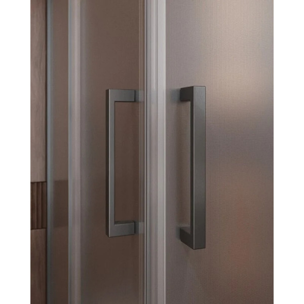 Душевой уголок Cezares Molveno 110x90x195 стекло матовое, профиль оружейная сталь (MOLVENO-AH-21-90+20-P-GM)