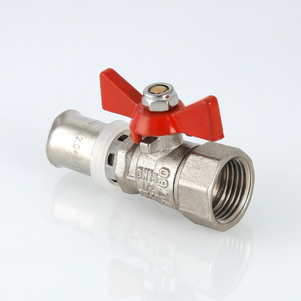 Кран 16х1/2"В шаровый пресс Valtec (красная бабочка) VT.242.N.1604 Кран 16х1/2"В шаровый пресс Valtec (красная бабочка) VT.242.N.1604