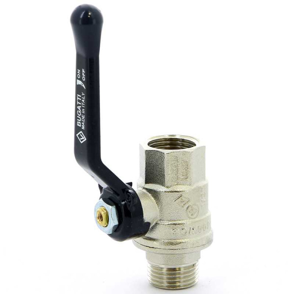 Кран Bugatti 1/2" ВН шаровый Oregon 305 (черная ручка) (03050062)