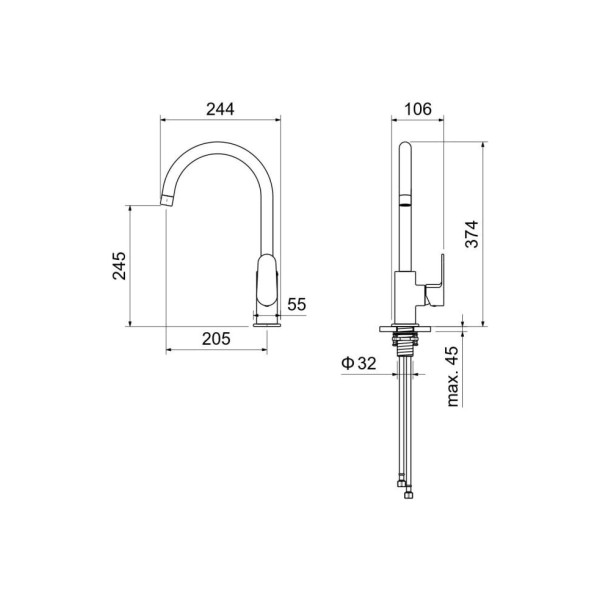 Смеситель для кухни Aquatek Оберон черный матовый (AQ1282MB) Смеситель для кухни Aquatek Оберон черный матовый (AQ1282MB)