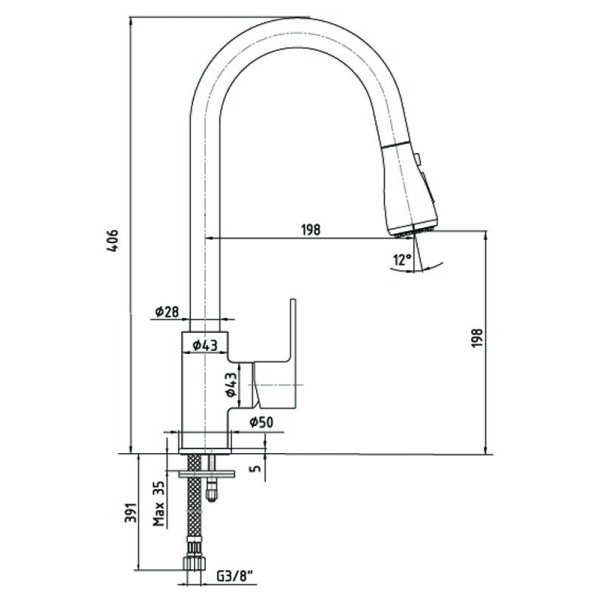 Смеситель для кухни E.C.A Nita (102118107EX) Смеситель для кухни E.C.A Nita (102118107EX)