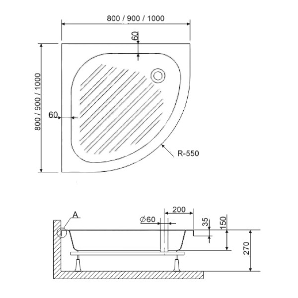 Душевой поддон RGW BP/CL-S 80x80 белый (16180488-51)