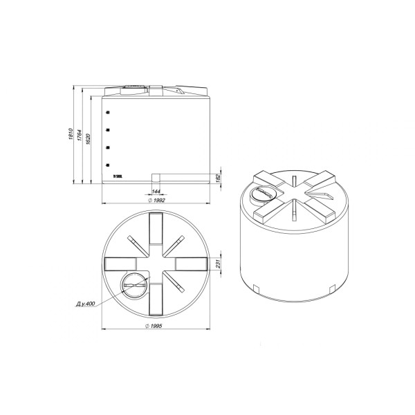 Емкость ЭкоПром TH 5000 л. синяя (107.5001.601.0) Емкость ЭкоПром TH 5000 л. синяя (107.5001.601.0)