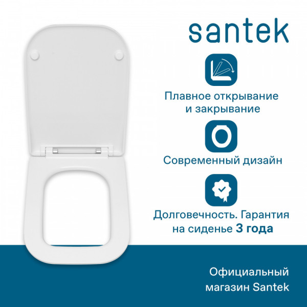 Сиденье для унитаза Santek Лайн с микролифтом белое (1WH501575)