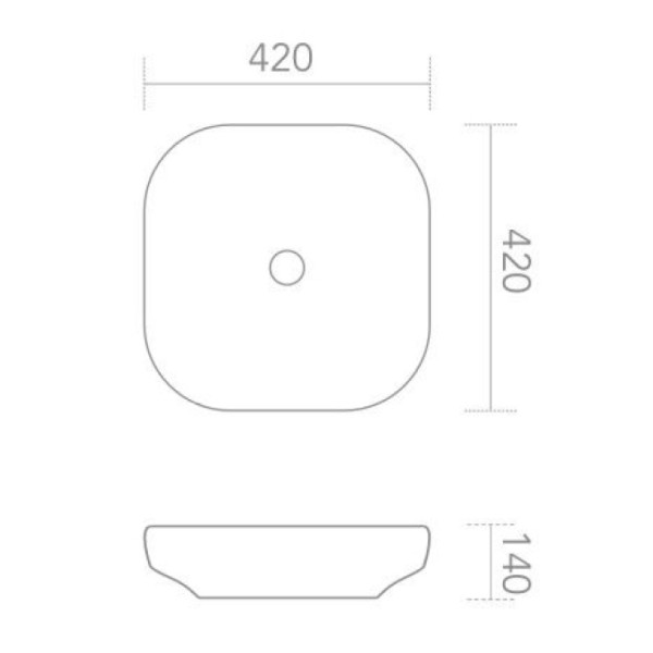 Раковина накладная Abber Bequem 42x42x14 белая (AC2123)