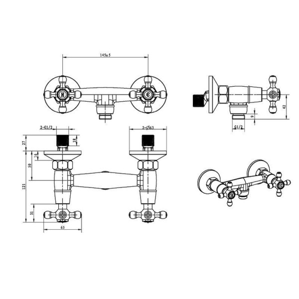 Смеситель для душа Boheme Tradizionale Oro (294) Смеситель для душа Boheme Tradizionale Oro (294)