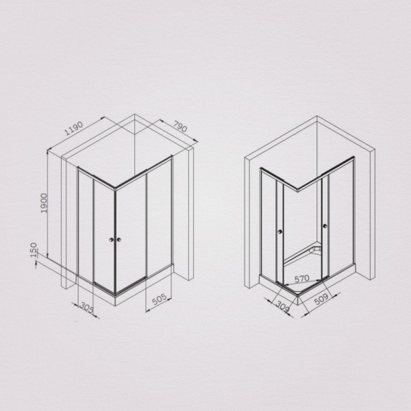 Душевой уголок AM.PM X-joy 120x80 стекло прозрачное, профиль хром матовый (W94G-403-120280-MT1K)