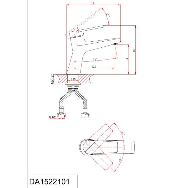 Смеситель для раковины D&K Bayern.F?rth черный (DA1522105)