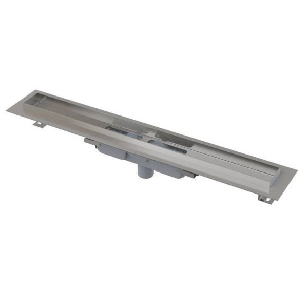 Лоток душевой AlcaPlast / AlcaDrain 950 мм с порогами, без решетки, боковой слив D40, мокрый гидрозатвор  (APZ106-950)