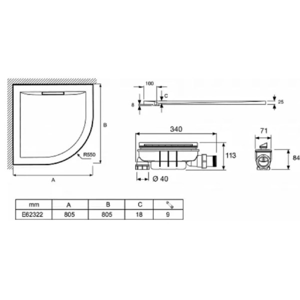 Душевой поддон Jacob Delafon Flight Neus 80x80 белый (E62322-00) Душевой поддон Jacob Delafon Flight Neus 80x80 белый (E62322-00)