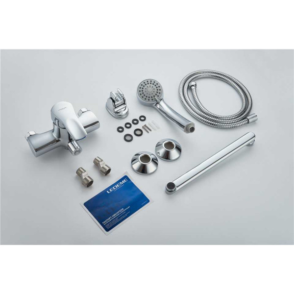 Смеситель для ванны и душа Ledeme с душевым гарнитуром (L2264)
