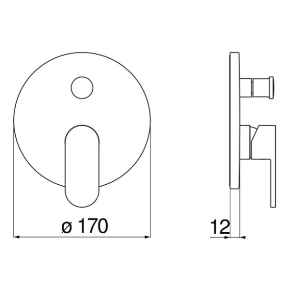 Смеситель для ванны и душа Nobili UP черный (UP94100/EBM)