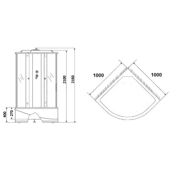 Душевая кабина Eco 100x100 стекло матовое, профиль белый (NG-7309-14)