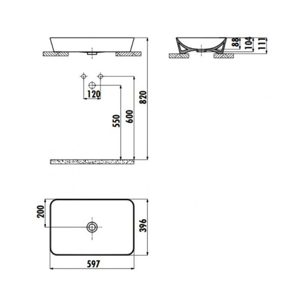Раковина накладная Creavit Капучино (UL060-00CM00E-0000)