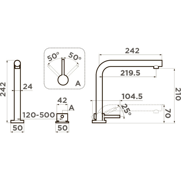 Смеситель для кухни Omoikiri Nara-LG светлое золото (4994484)