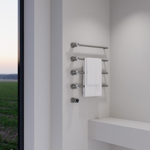 Полотенцесушитель электрический Abber Charme 520x645 сталь брашированная (AH4004BST) Полотенцесушитель электрический Abber Charme 520x645 сталь брашированная (AH4004BST)