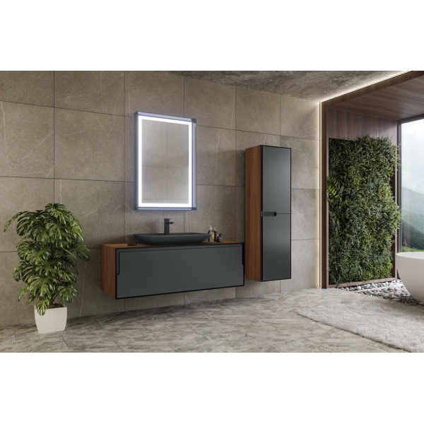 Тумба подвесная Orka Craft 1000x500x400 с раковиной орех/антрацит (5001125) Тумба подвесная Orka Craft 1000x500x400 с раковиной орех/антрацит (5001125)