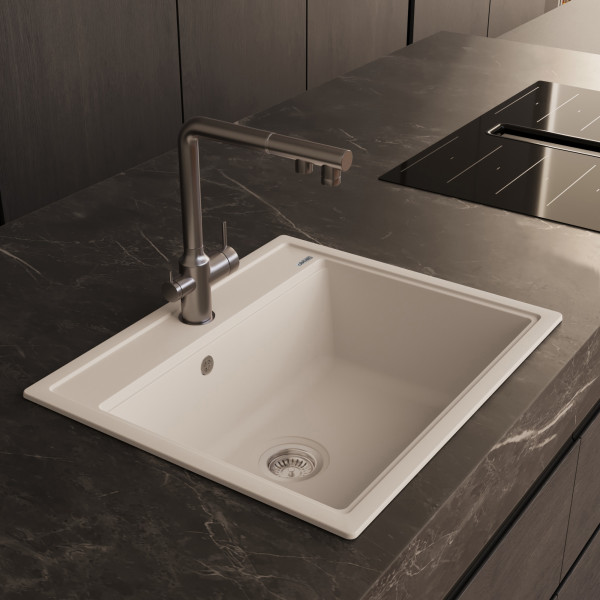 Мойка для кухни Abber Quarz 51x60x21,7 белая (AQ2902W)