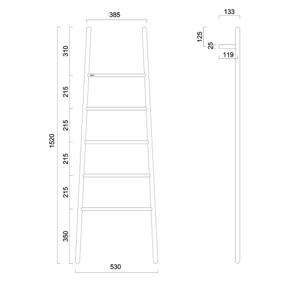 Полотенцесушитель электрический Abber Treppe 530x1520 черный матовый (AH4705MB)