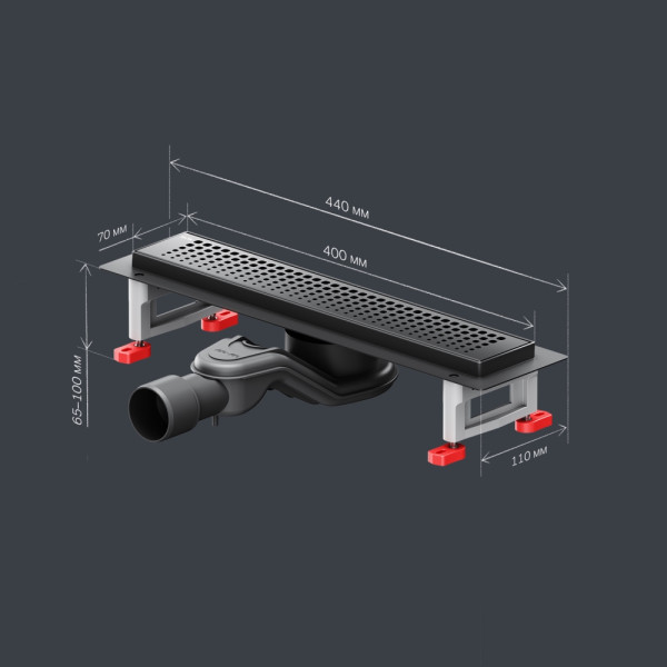 Душевой лоток AM.PM MasterFlow линейный универс затвор Cut Gradient 40 см черн мат (W01SC-P11-040-01BM)