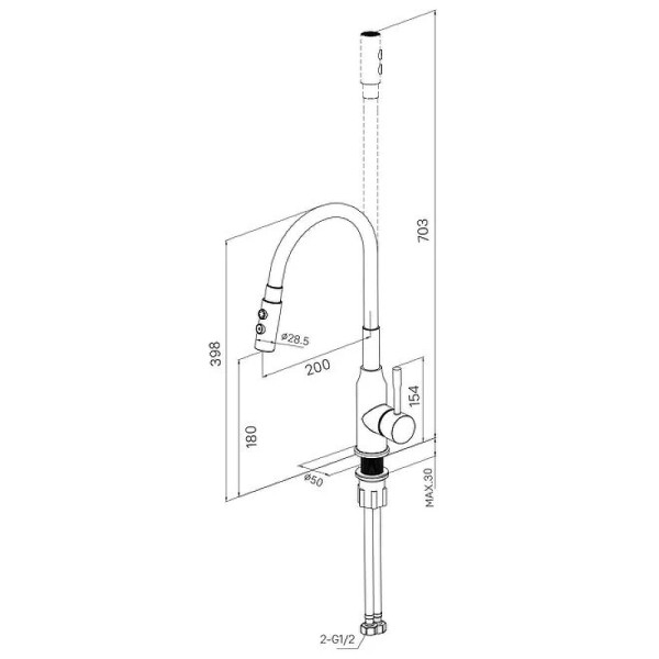 Смеситель для кухни Milardo Meal с гибким изливом хром (M01SB2FM05) Смеситель для кухни Milardo Meal с гибким изливом хром (M01SB2FM05)