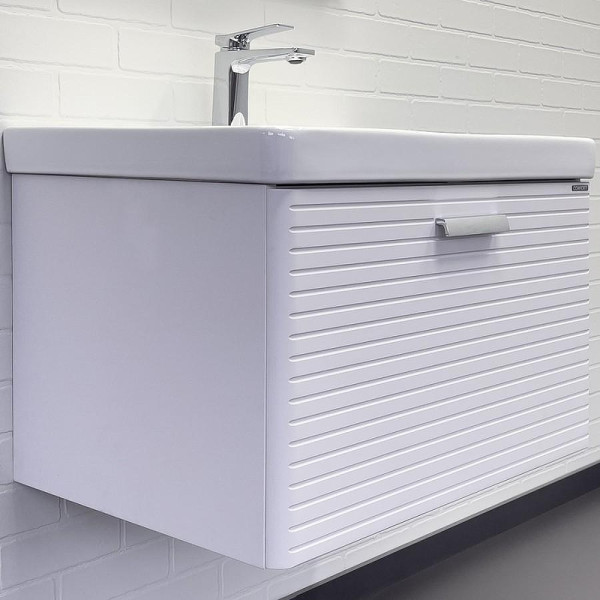 Тумба подвесная с раковиной Comforty Танжер 700x475x460 белый матовый (00-00019565)