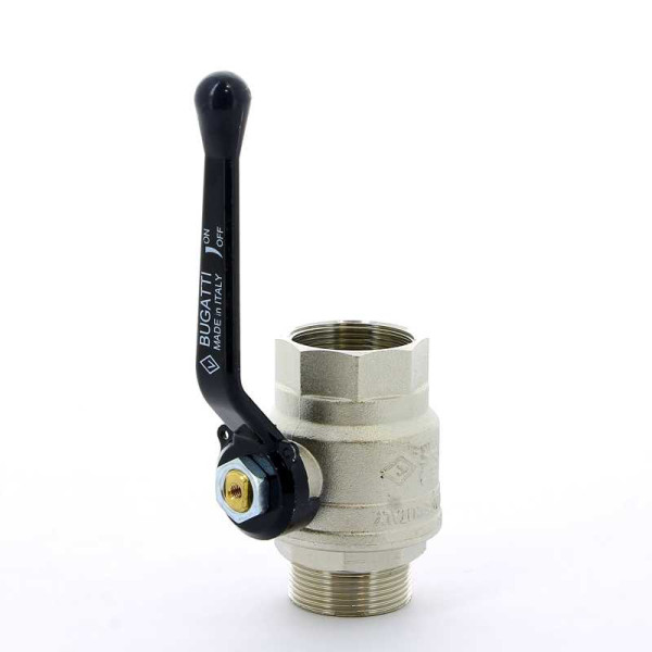 Кран Bugatti 1 1/2" ВН шаровый New Jersey 915 (черная ручка) (09150007)