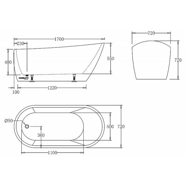 Ванна акриловая BelBagno 170x72 белая (BB62-170-W0) Ванна акриловая BelBagno 170x72 белая (BB62-170-W0)