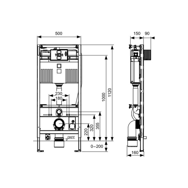 Инсталляция для унитаза Tece TECEprofil (9300344)