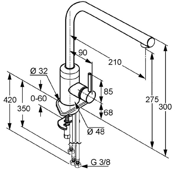 Смеситель для кухни Kludi L-INE (428190577) Смеситель для кухни Kludi L-INE (428190577)
