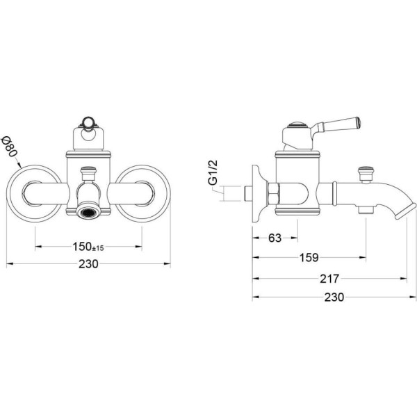 Смеситель для ванны и душа Aquatek Классик черный матовый (AQ1540MB) Смеситель для ванны и душа Aquatek Классик черный матовый (AQ1540MB)