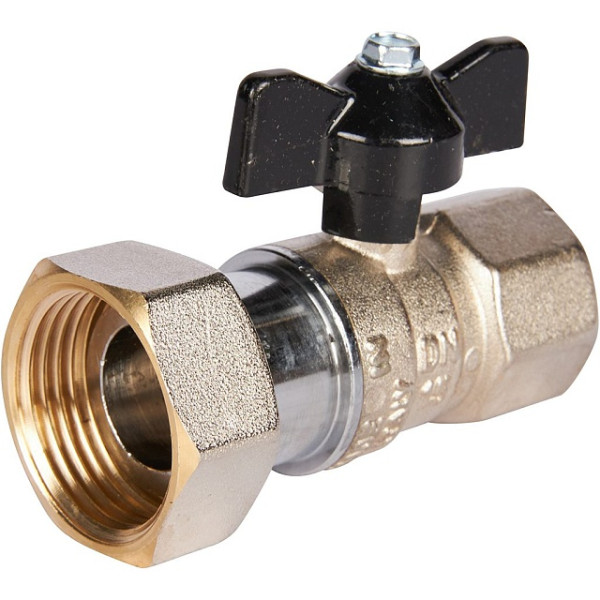 Кран 3/4"*1" ВВ шаровой с накидной гайкой Stout (черная бабочка) (SVB-0009-002025) Кран 3/4"*1" ВВ шаровой с накидной гайкой Stout (черная бабочка) (SVB-0009-002025)