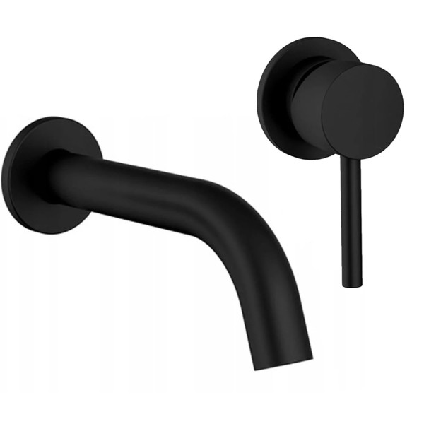 Смеситель для раковины скрытого монтажа REA Lungo Black mat + box (BAT-B0969)