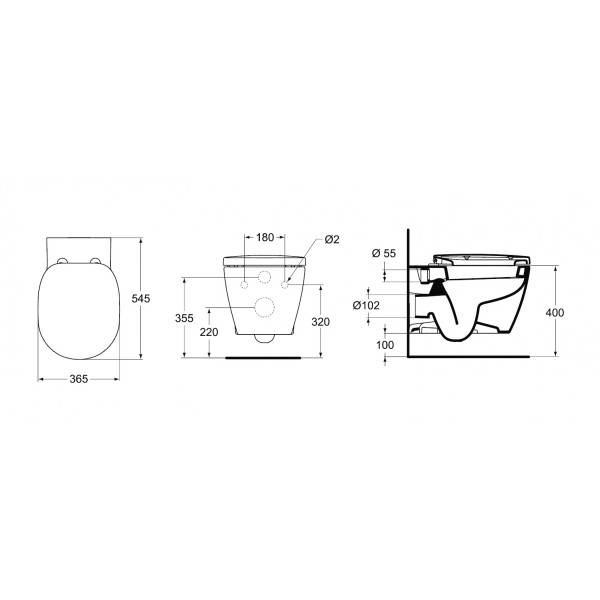 Унитаз подвесной Ideal Standard SET с сиденьем с микролифтом (W941102)