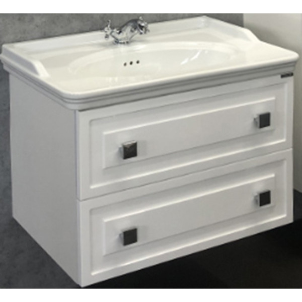 Тумба подвесная с раковиной Comforty Феррара 800x500x565 белый глянцевый (00004151060)