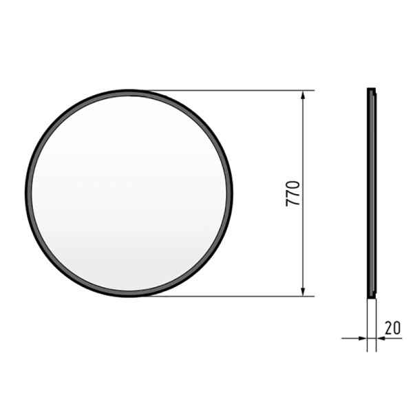 Зеркало Melodia Металлика 770 (MFR80097BK) Зеркало Melodia Металлика 770 (MFR80097BK)