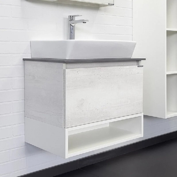 Тумба подвесная с раковиной Comforty Прага 600x520x630 дуб белый/графит (00-00014535) Тумба подвесная с раковиной Comforty Прага 600x520x630 дуб белый/графит (00-00014535)