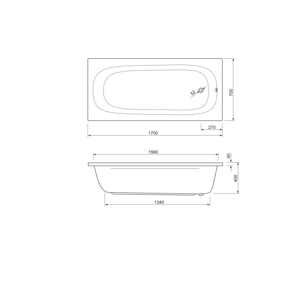 Ванна акриловая Cezares Piave 170x70x60 белый (PIAVE-170-70-42-W37)