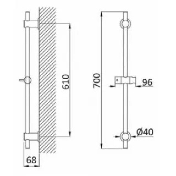 Душевая стойка Cezares CZR 70 см sunrise (CZR-B-SD-SR)