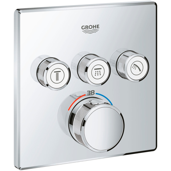 Смеситель для ванны и душа Grohe Grohtherm SmartControl внешняя часть с термостатом хром (29126000)