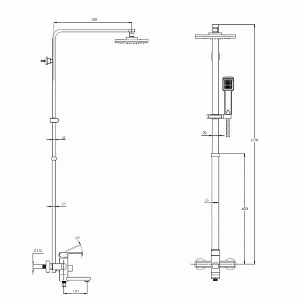 Душевая система G.lauf хром (NEB16-A123)