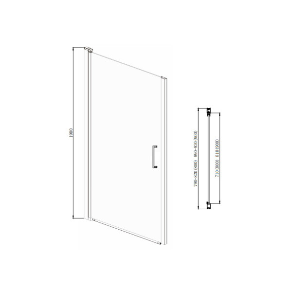 Душевые двери Azario Alberta 80x190 стекло прозрачное, профиль хром (AZ-NK6211 80)