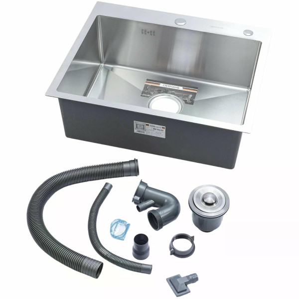 Мойка для кухни врезная Gerhans 60x50x22 нерж. сталь 3 мм, сифон (K36050)