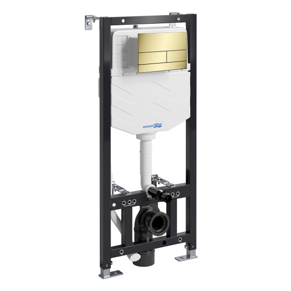 Инсталляция для унитаза WasserKRAFT Aller с клавишей смыва золото глянцевое (10TLT.010.ME.PG04)