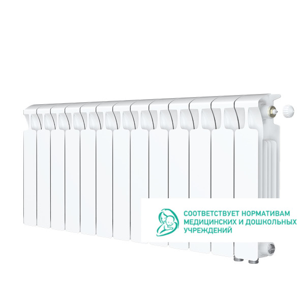 Радиатор биметаллический Rifar Monolit Ventil R 350 (13 секций, НП прав подкл. 50 мм.) (RM35013VR)