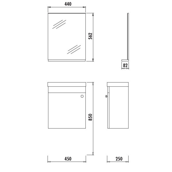 Зеркало Creavit 440x562 (EM1045.01)