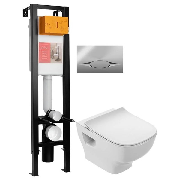 Комплект инсталляция с унитазом Jacob Delafon Struktura с сиденьем тонким микролифт, с клавишей хром (E33130RU+EDF102+E70025+E29027-CP) (E21754RU-00) Комплект инсталляция с унитазом Jacob Delafon Struktura с сиденьем тонким микролифт, с клавишей хром (E33130RU+EDF102+E70025+E29027-CP) (E21754RU-00)