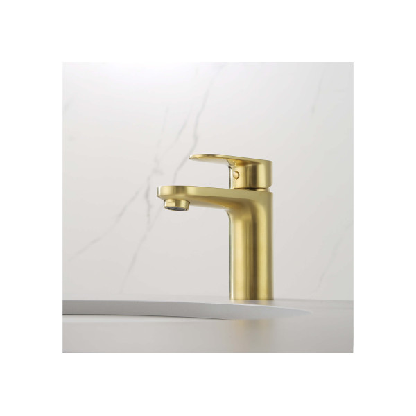 Смеситель для раковины Aquatek Ника золото шлифованное (AQ1810BG)