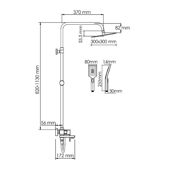 Душевая система WasserKRAFT хром (A177.118.126.087.CH)
