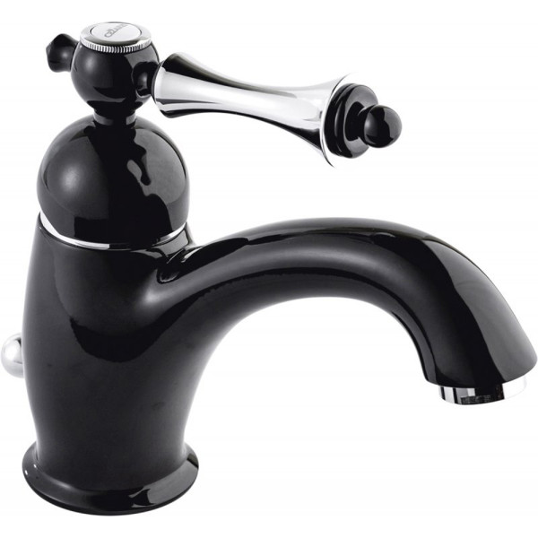 Смеситель для раковины Cezares Margot черный, ручка рычаг - хром (MARGOT-LSM1-NOP)